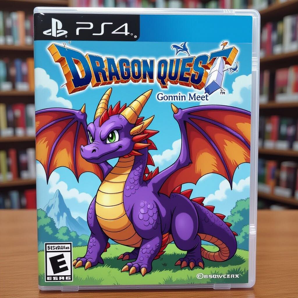 Dragon Quest Game Case with Purple Dragon