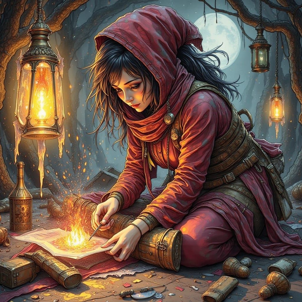 Chirurgeon Alchemist Stitching Wound in Ink Style