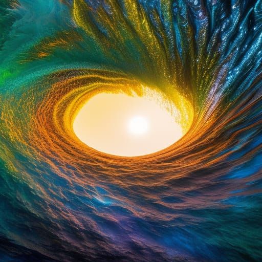Fiery Heart Encircled by Water: Digital Matte Painting
