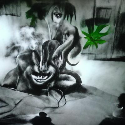 Marijuana Tentacle Demon Eats People in Film Noir Style