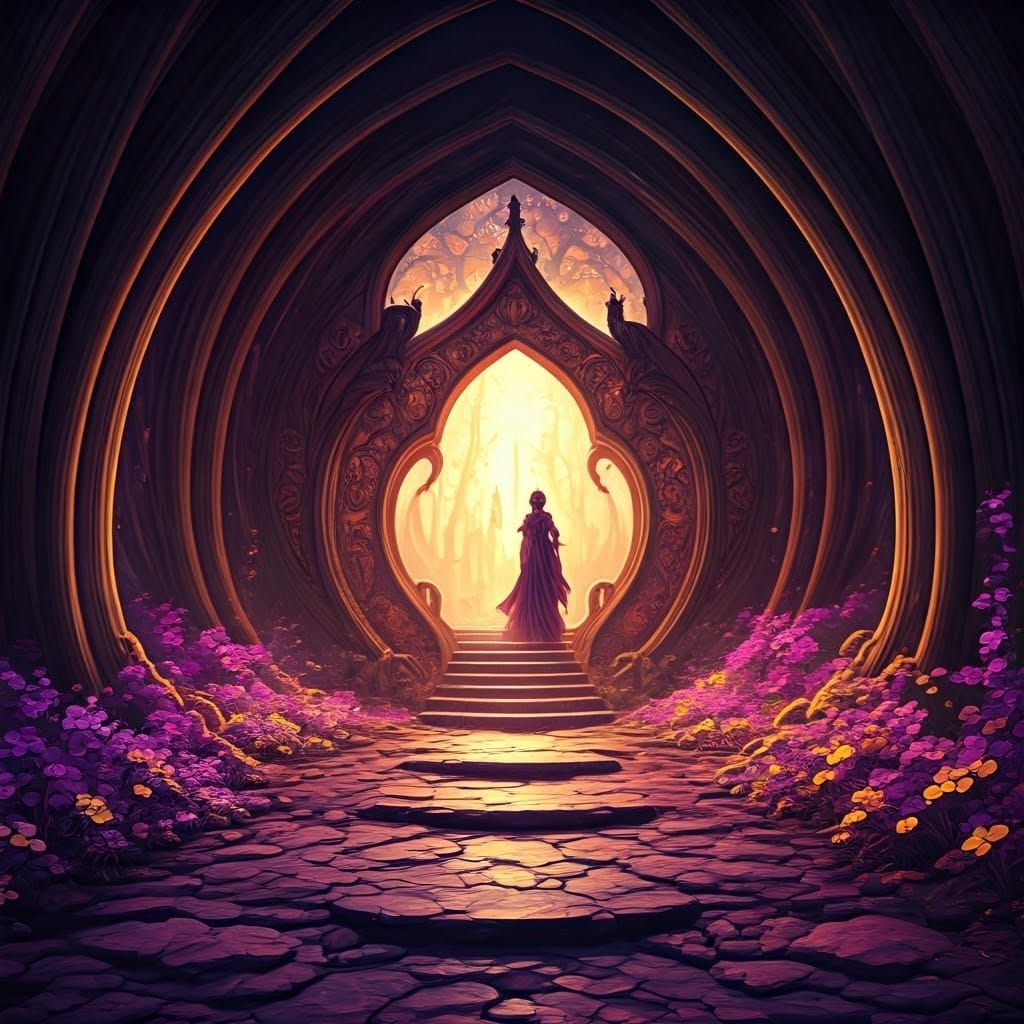 Mystical Dark Fantasy Fairytale in Art Nouveau Style