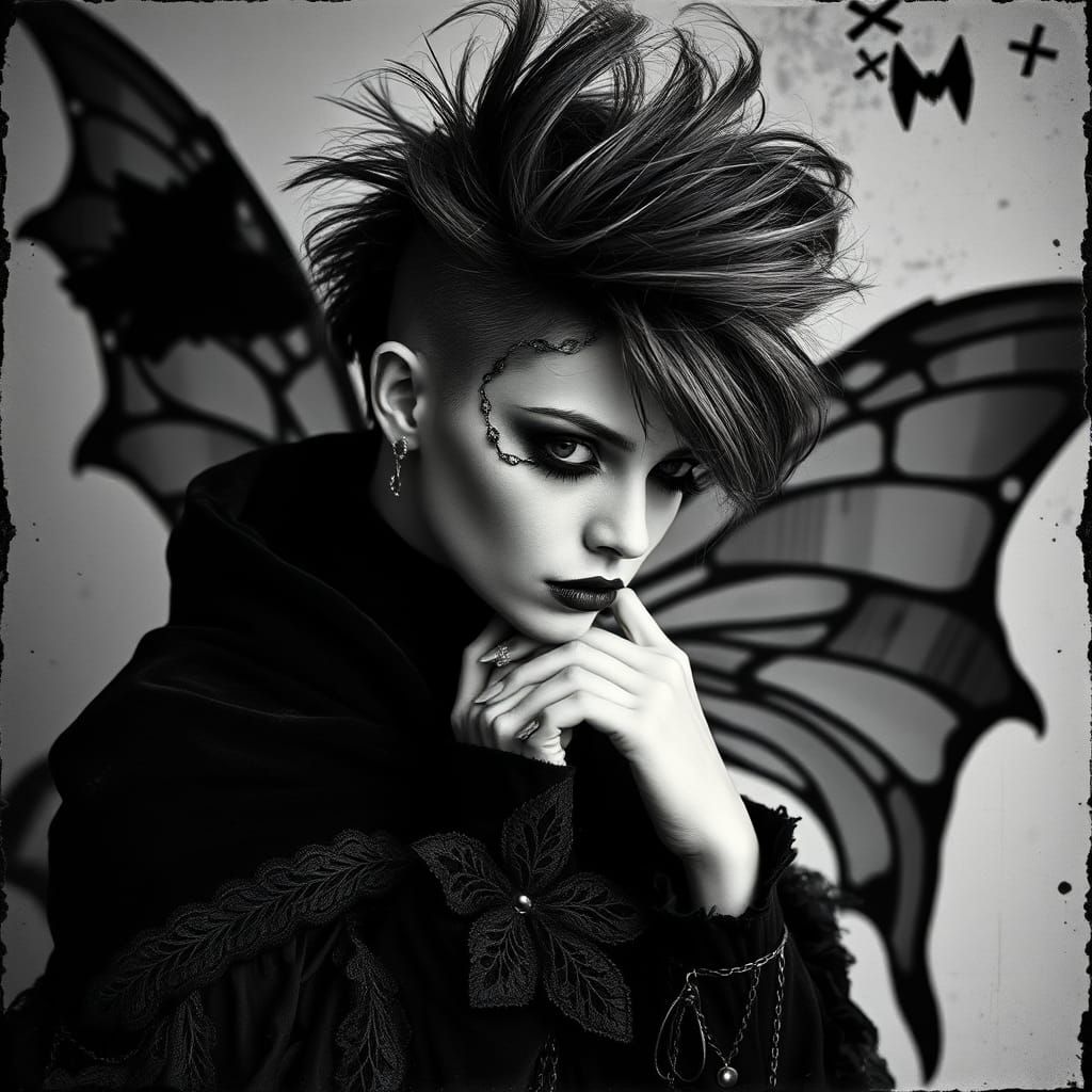 Goth Fairy Photogram in Dadaist Style