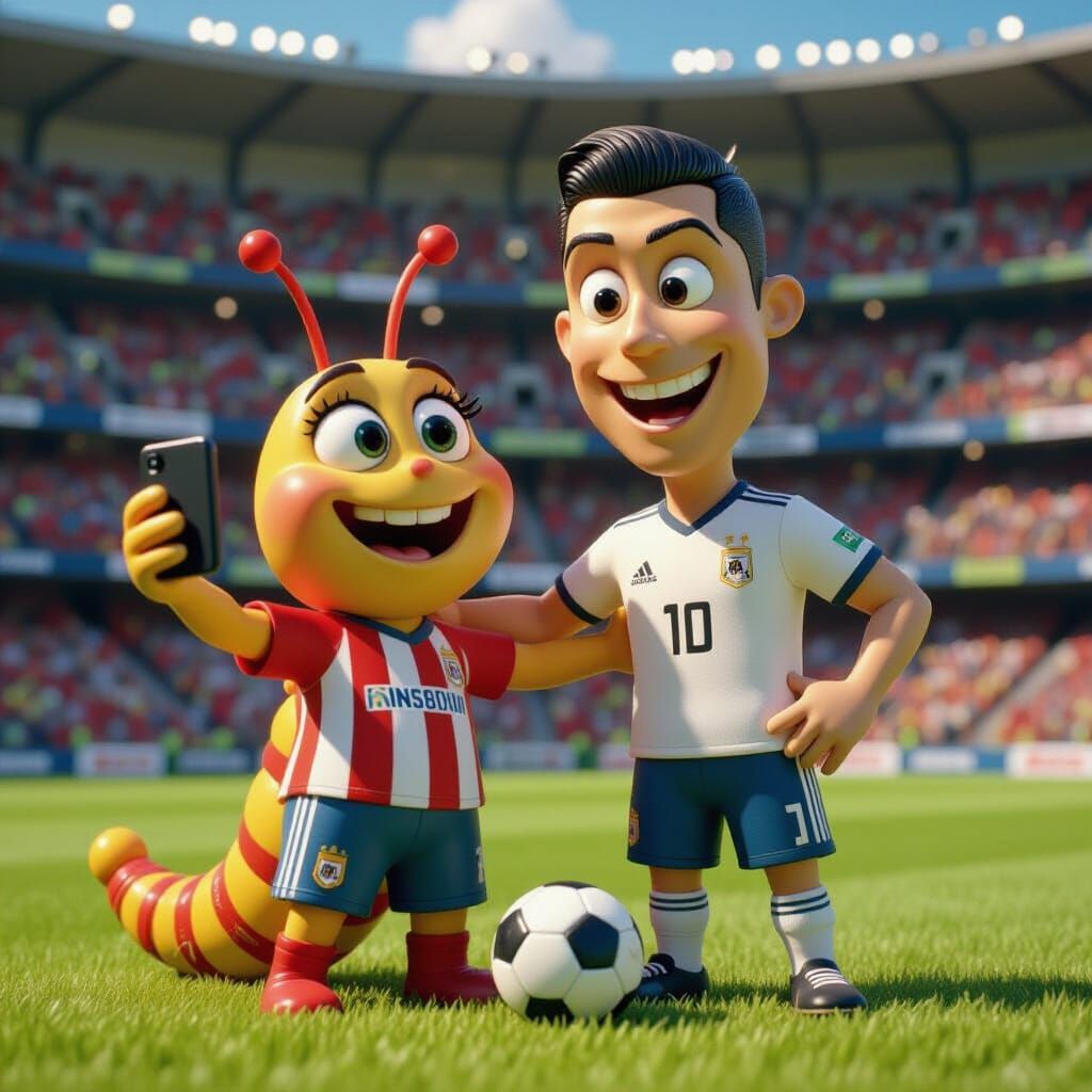 Excited Caterpillar, super excited as she his taking a selfi...