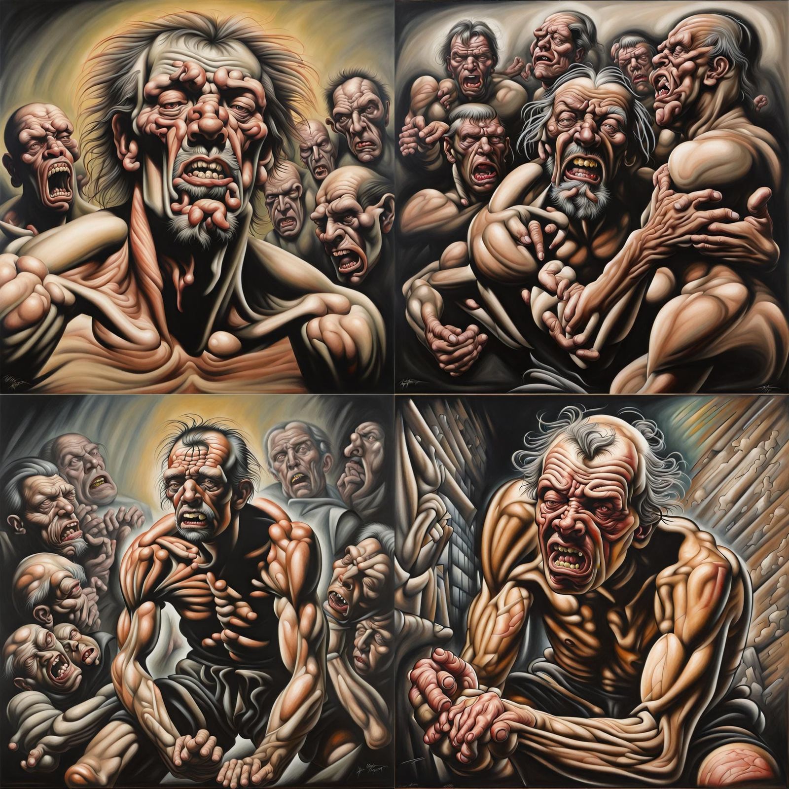 Figurative Painting in Peter Howson Style