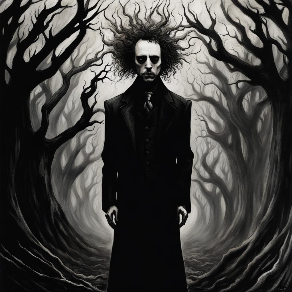 Gothic Nightmare: A Monochromatic Dystopian Vision