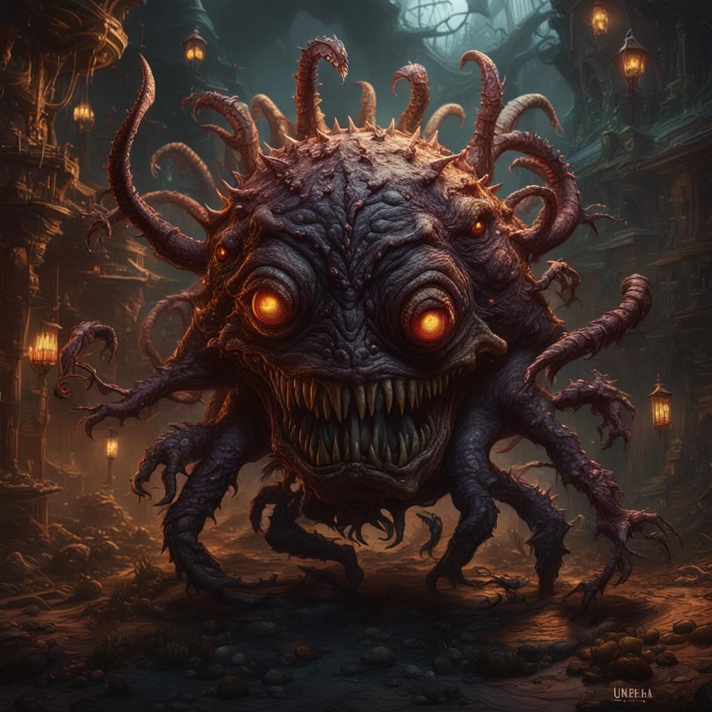 Epic Evil Beholder in Detailed Matte Painting