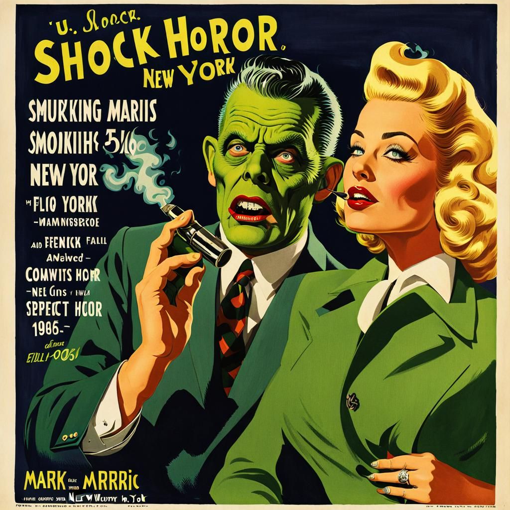 Rare promo poster for "Shock Horror New York". 1958