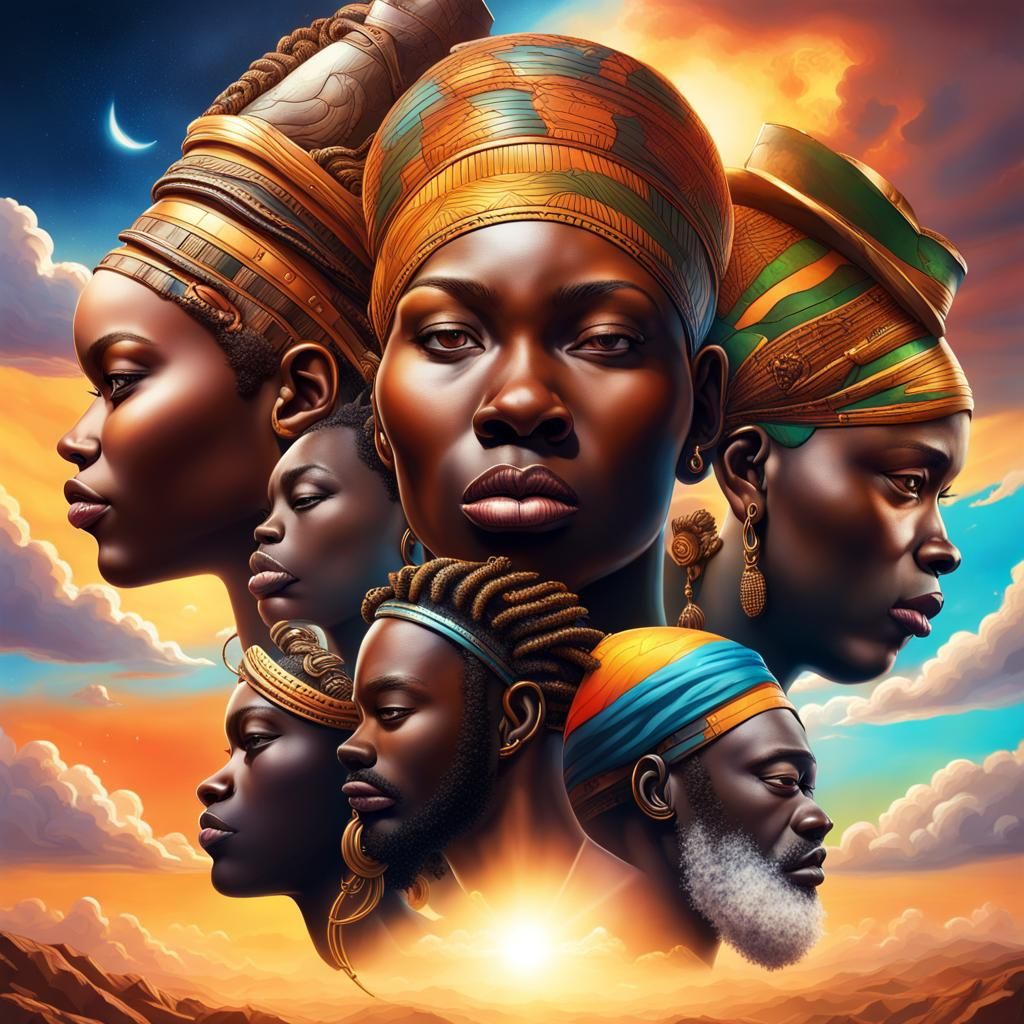 African Gods Over Africa: Hyperrealistic Concept Art
