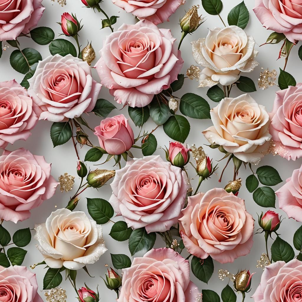 Pastel Roses with Glittering Sheen in HD