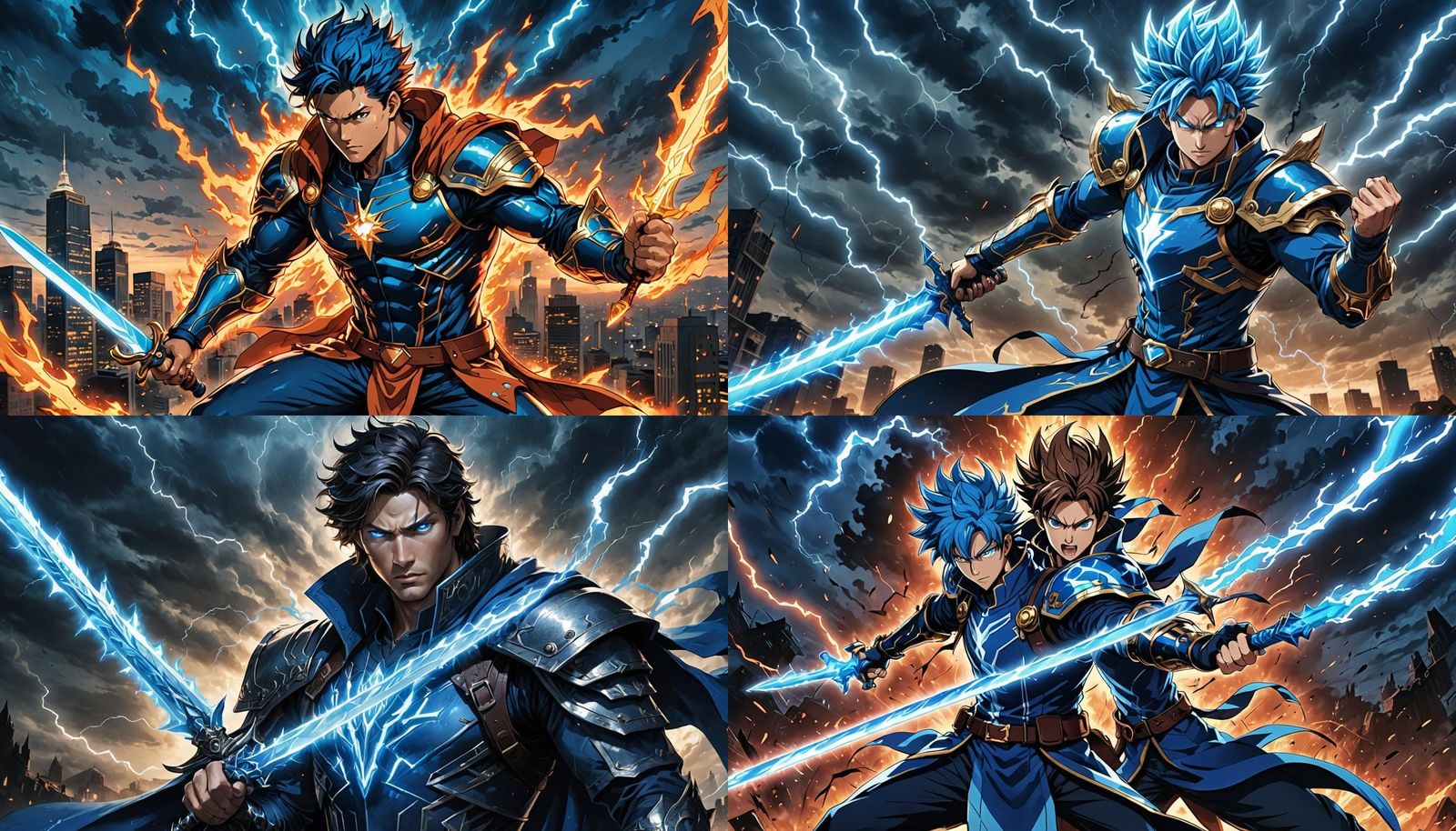 Genesis Valentine with Lightning Sword: Anime Style