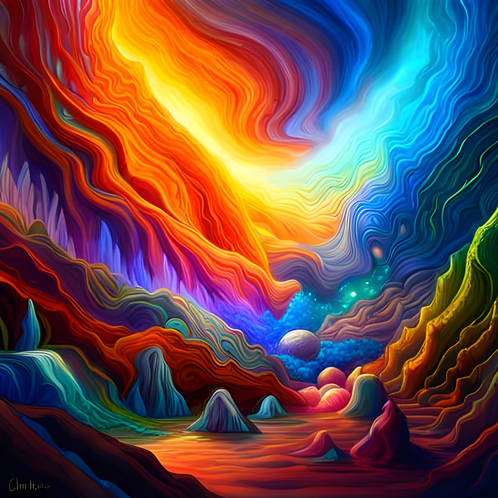 Enchanted Crystal Shop: Hyperdetailed Oil Painting