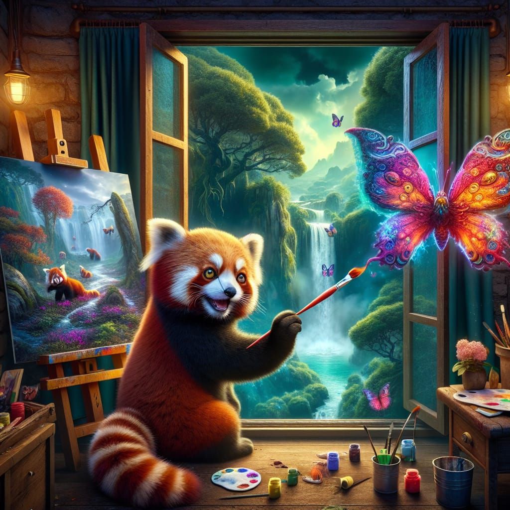 Joy of Painting with Red Panda