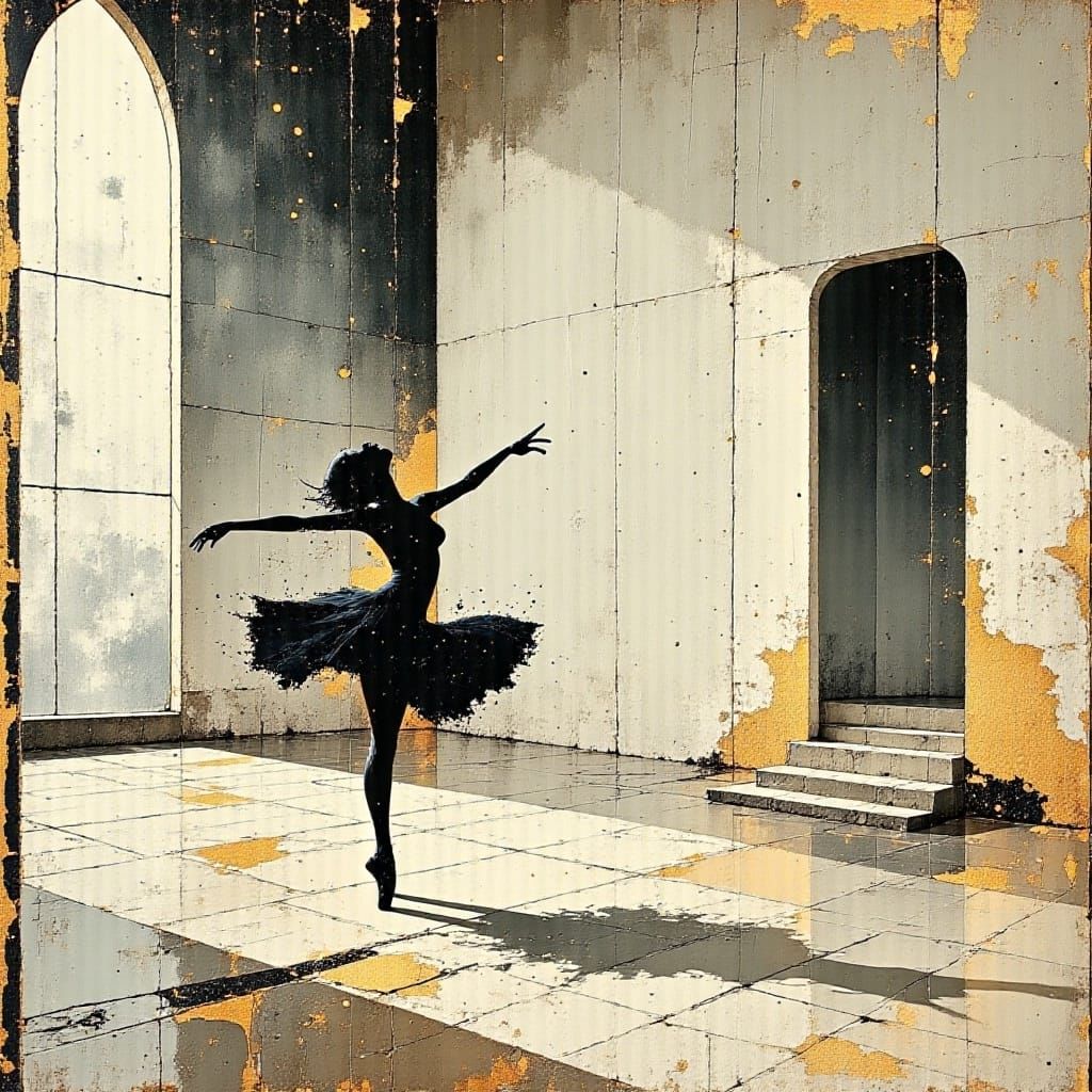 Elegant Ballet Dancer in a Grand Studio