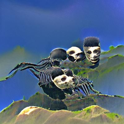 Three-Headed Black Skeleton Image