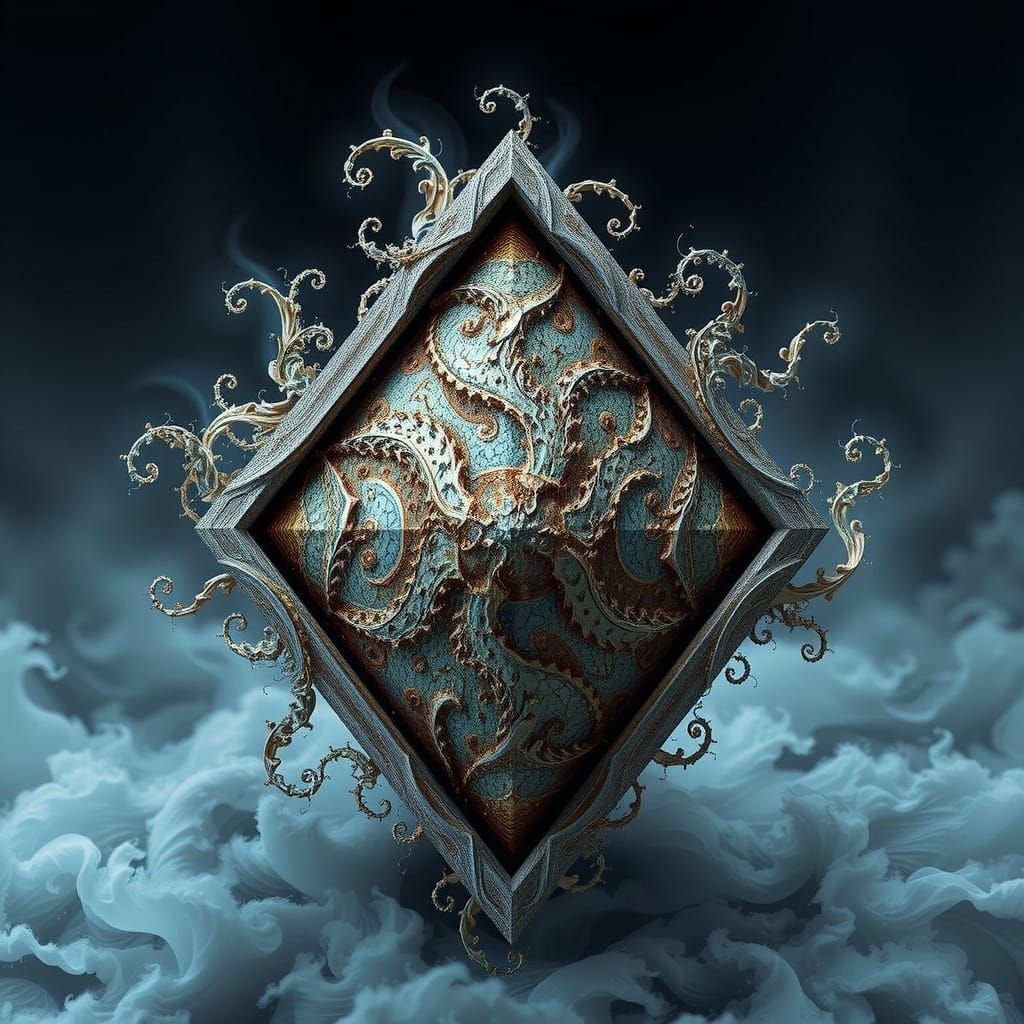 Abstract Fractal Waves with Zentangle Patterns