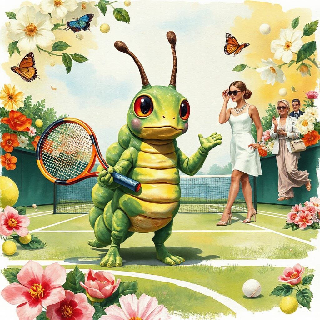 Caterpillar Wins Wimbledon in Impressionist Style
