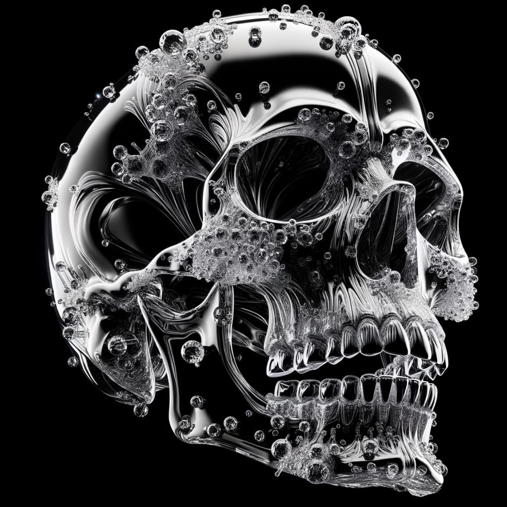 Crystal Glass Skull with Luminous Translucent Appeal