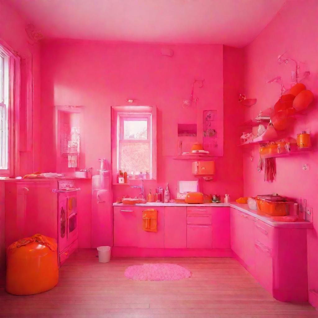 Abstract Blend of Pink and Orange