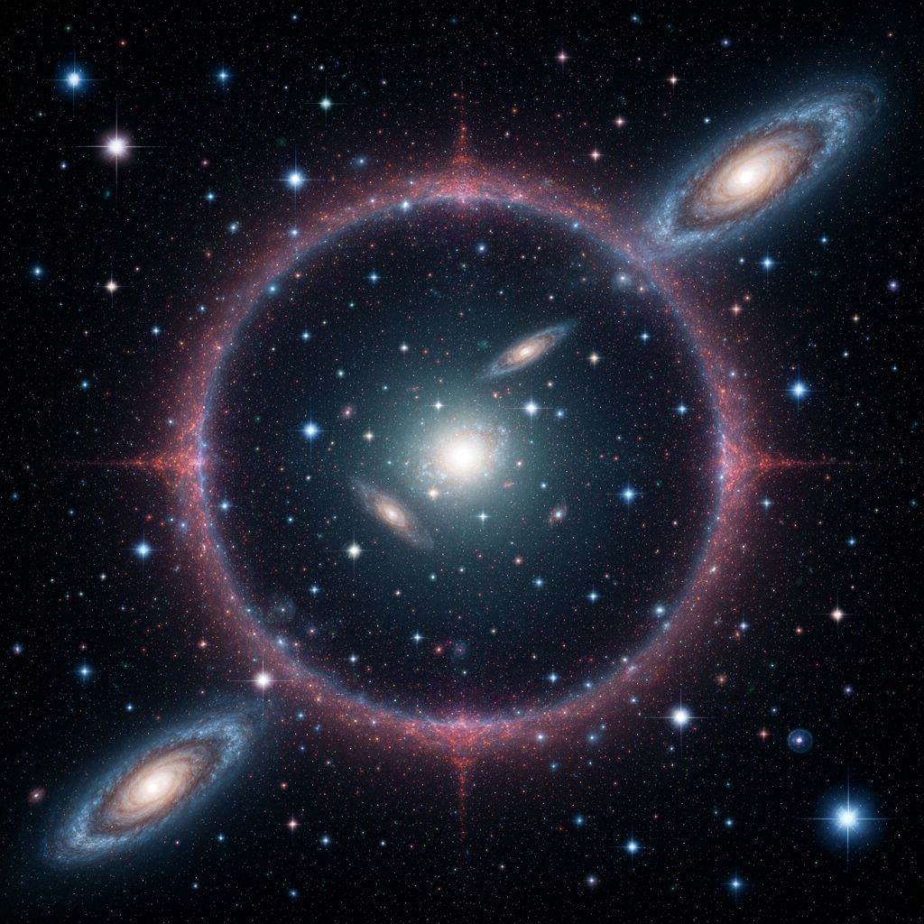 Cosmic Void with Nebulas and Astral Projections