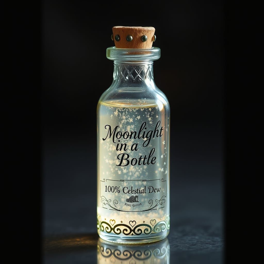 Glowing Vial of Celestial Dew in Elegant Glass
