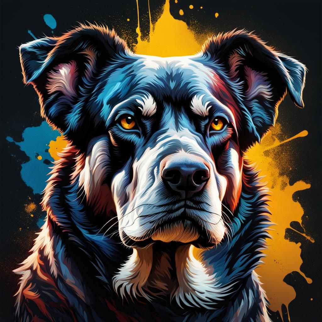 Hyperrealistic Rorschach Dog in Protect Mode