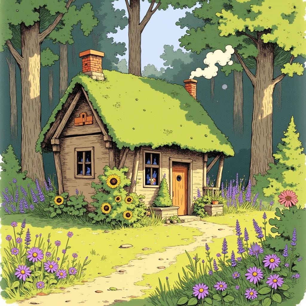 Whimsical Cottage in an Enchanted Forest