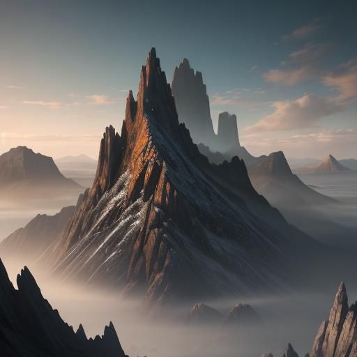 Assassin Overlooking Mystical Mountains in Fantasy Style