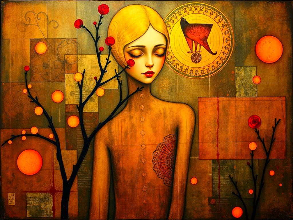 Daeni Klimt Antique Grunge Aesthetic Art