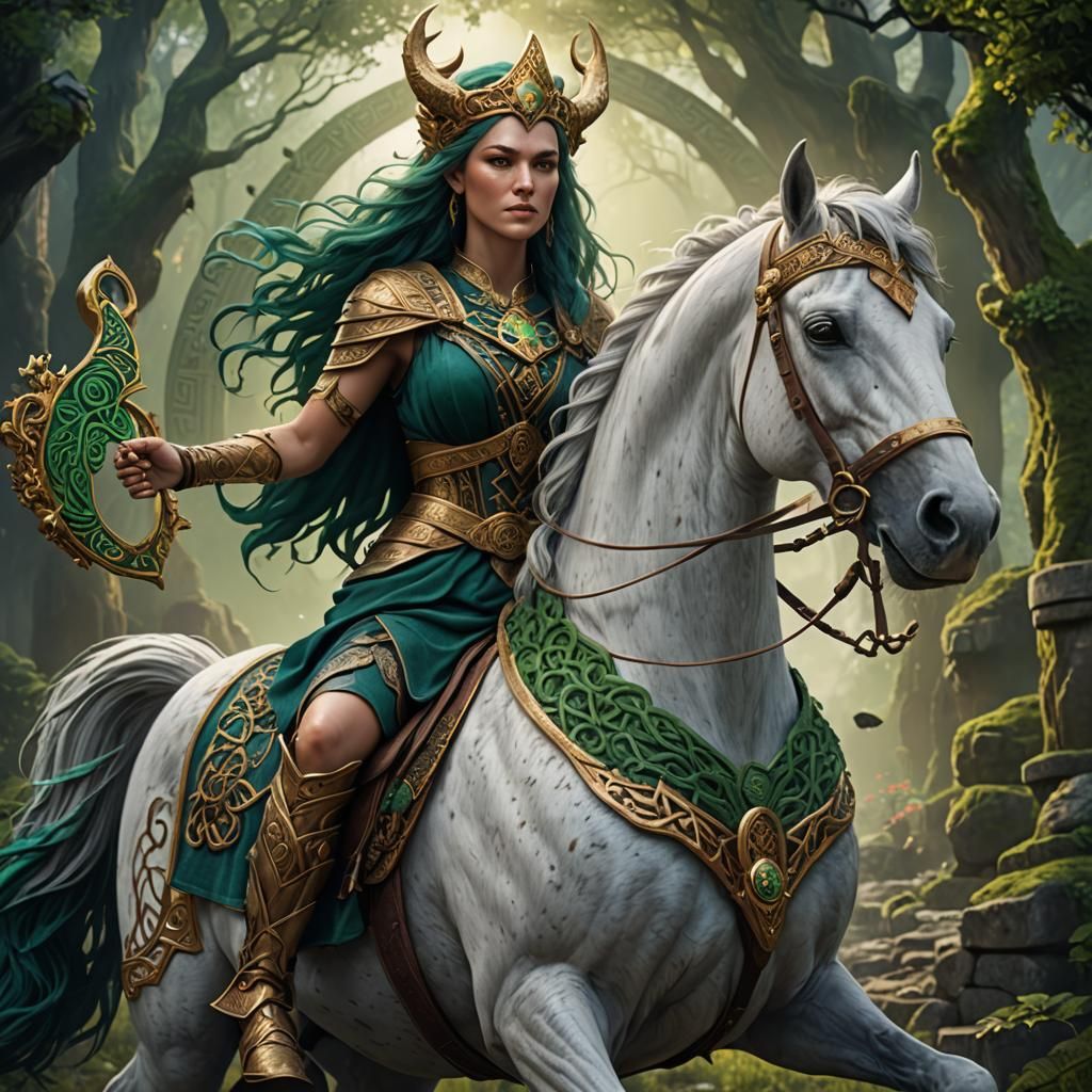 Macha Celtic Goddess of Horses: Fantasy Art