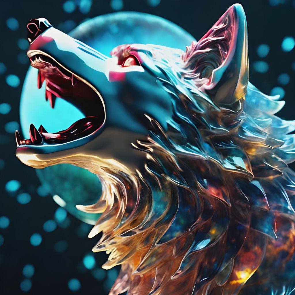 Glass Wolf Digital Rendering