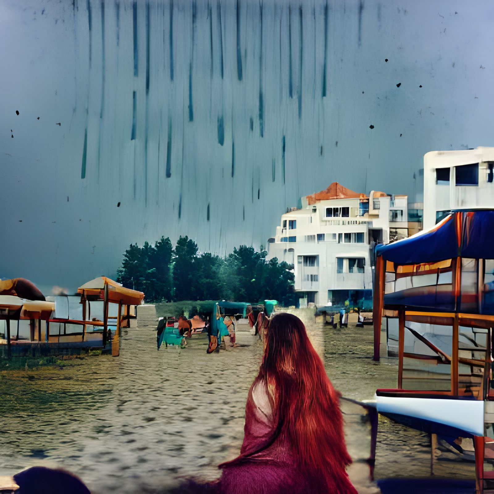 Rainy Beach Scene Evokes Summertime Sadness
