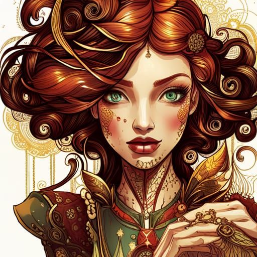 Steampunk Princess in Luminous Digital Painting