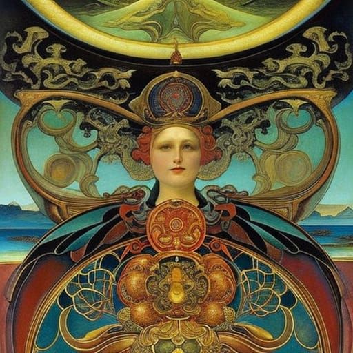 Otto Rapp Portrait in Art Nouveau Style