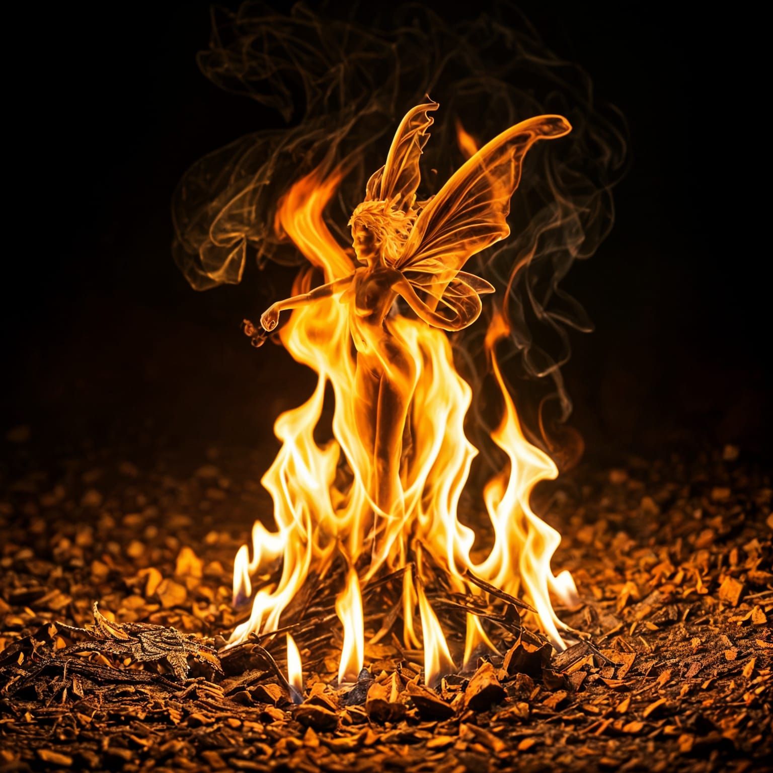Dancing Fairy Flame in Hyperrealistic Fire
