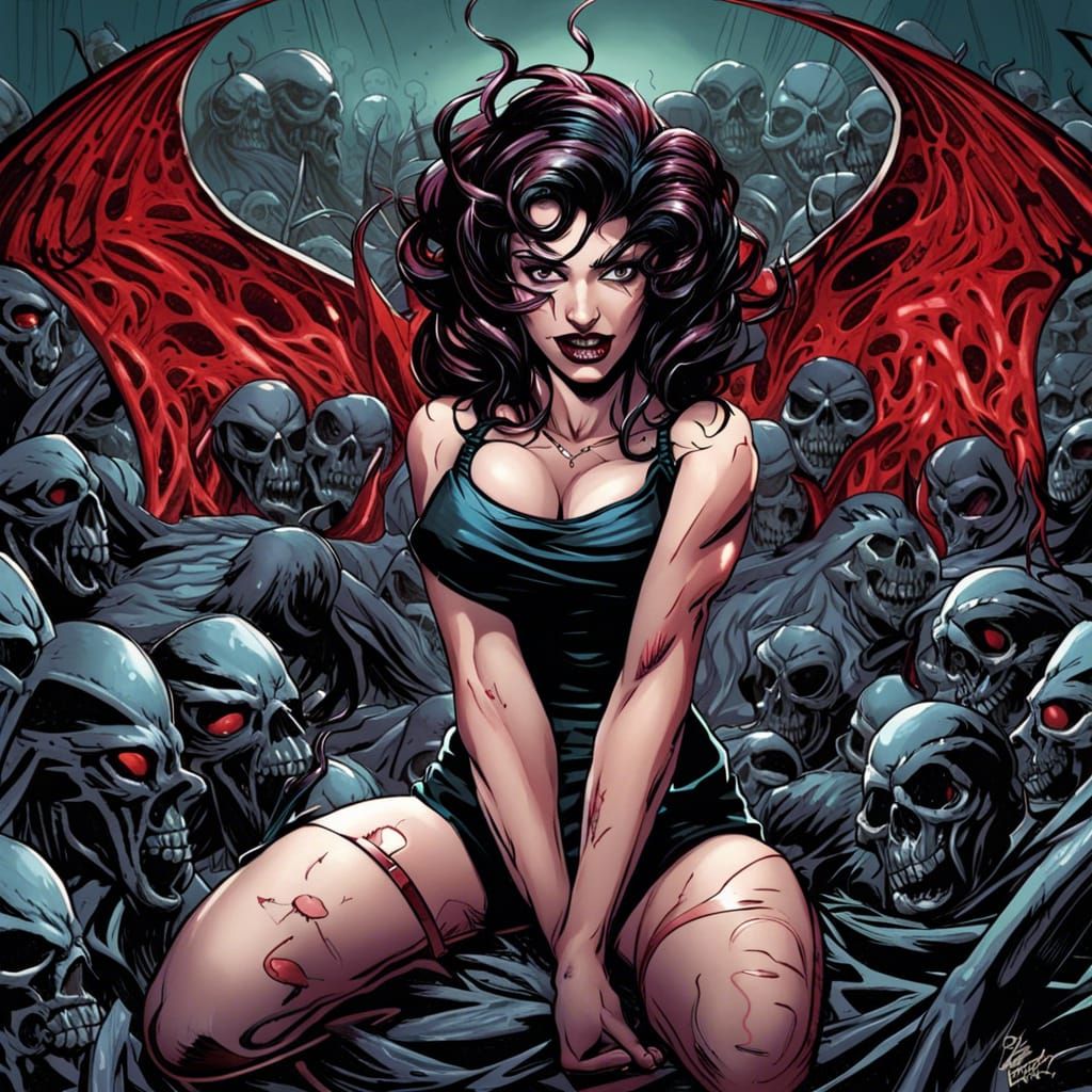 Evil Girl in Comic Book Art Style