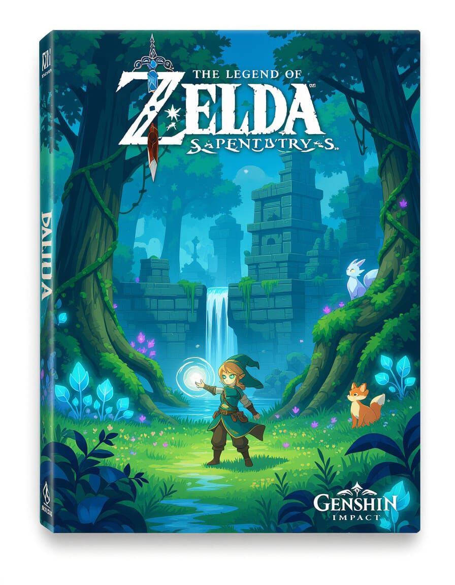 Enchanted Forest Game Cover with Young Mage