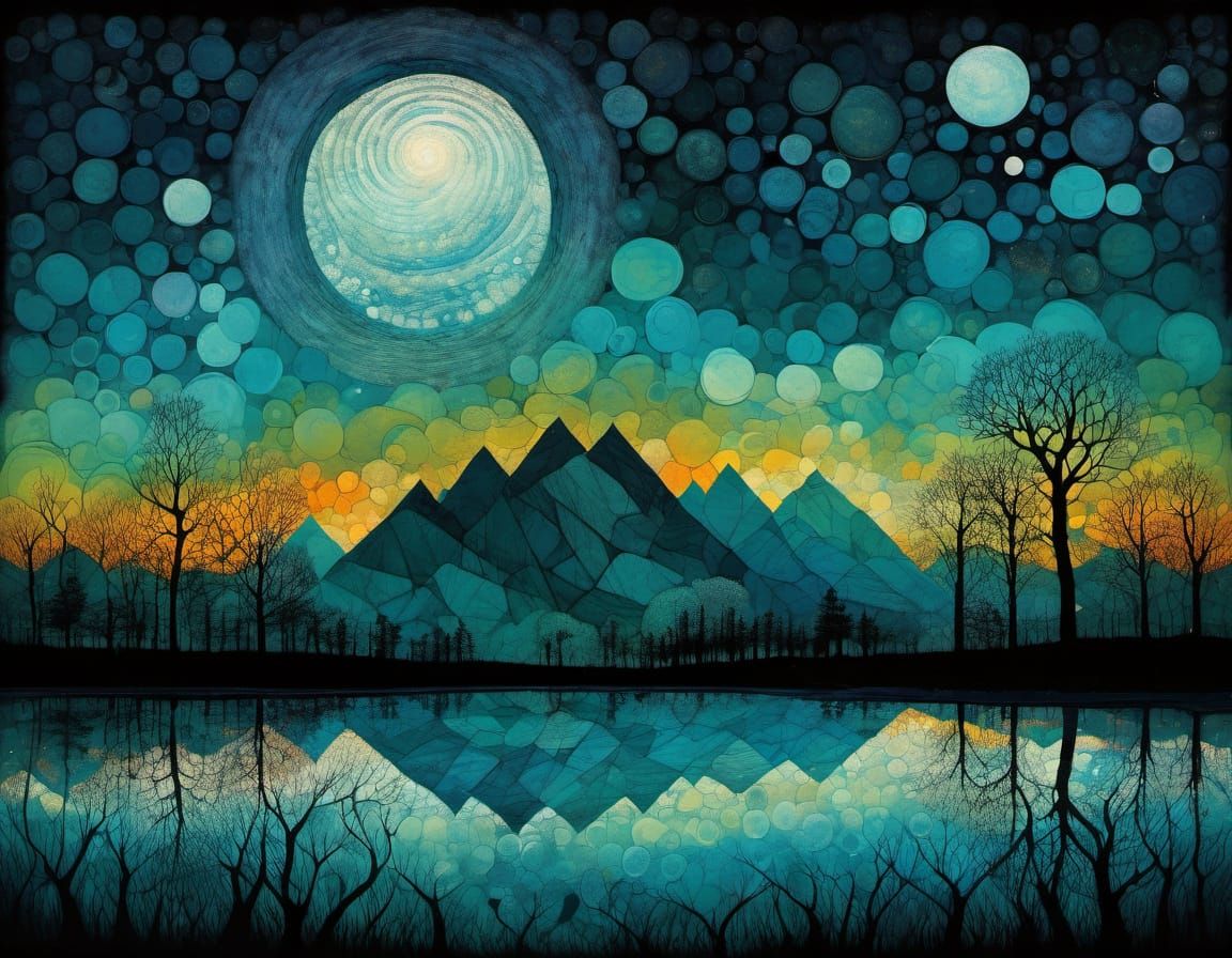 Atmospheric Landscape in Abstract Style