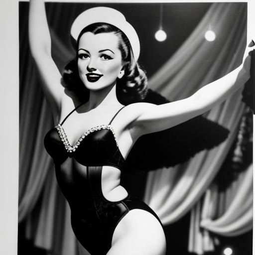 Vintage Burlesque Dancer in 1940s Style