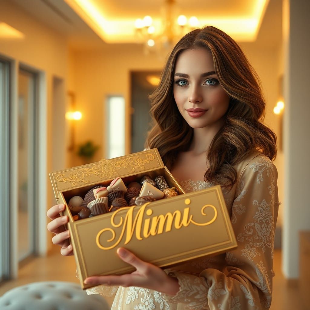 Golden Shabby Chic Woman with Sweets