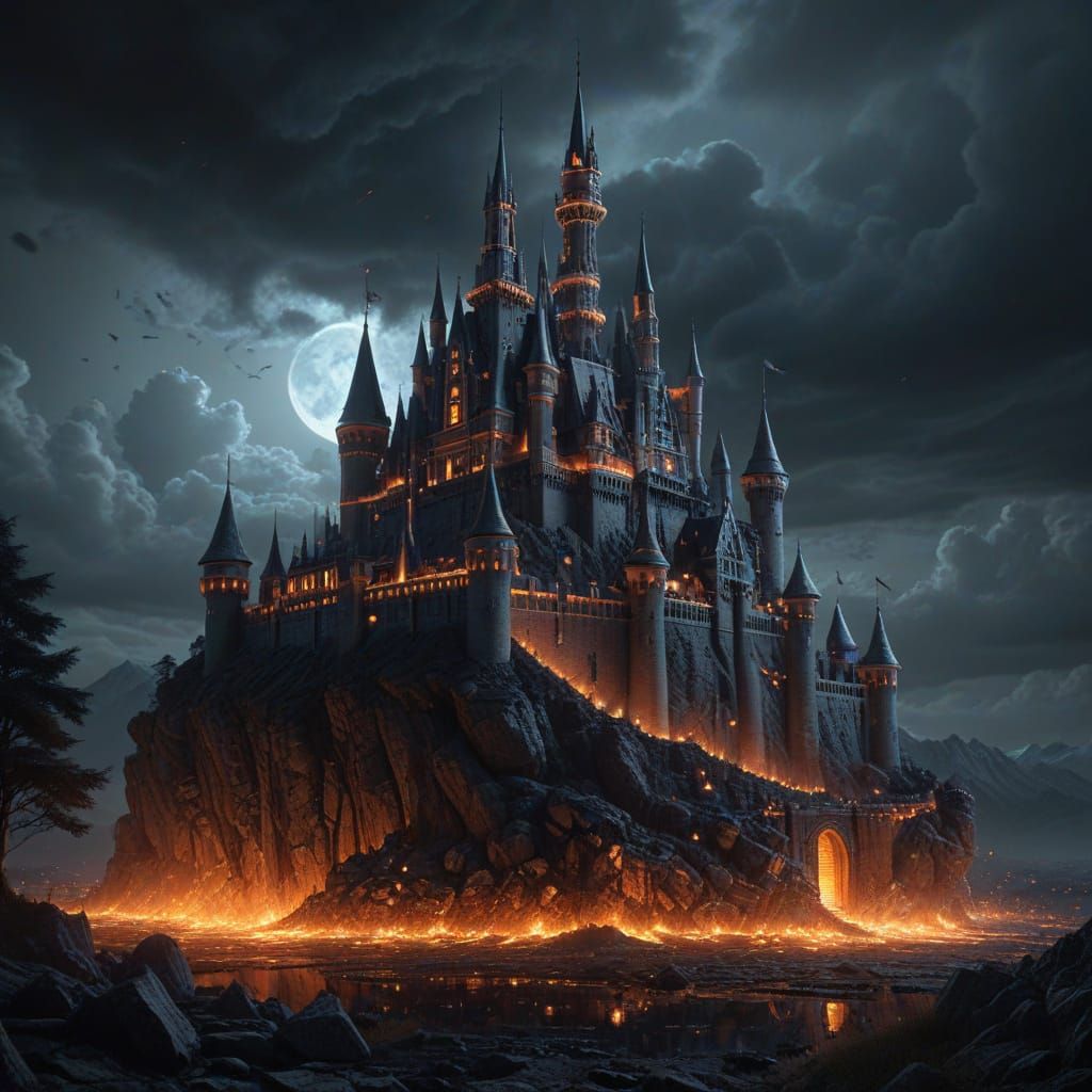 Pencil Castle Transformation Digital Matte Painting