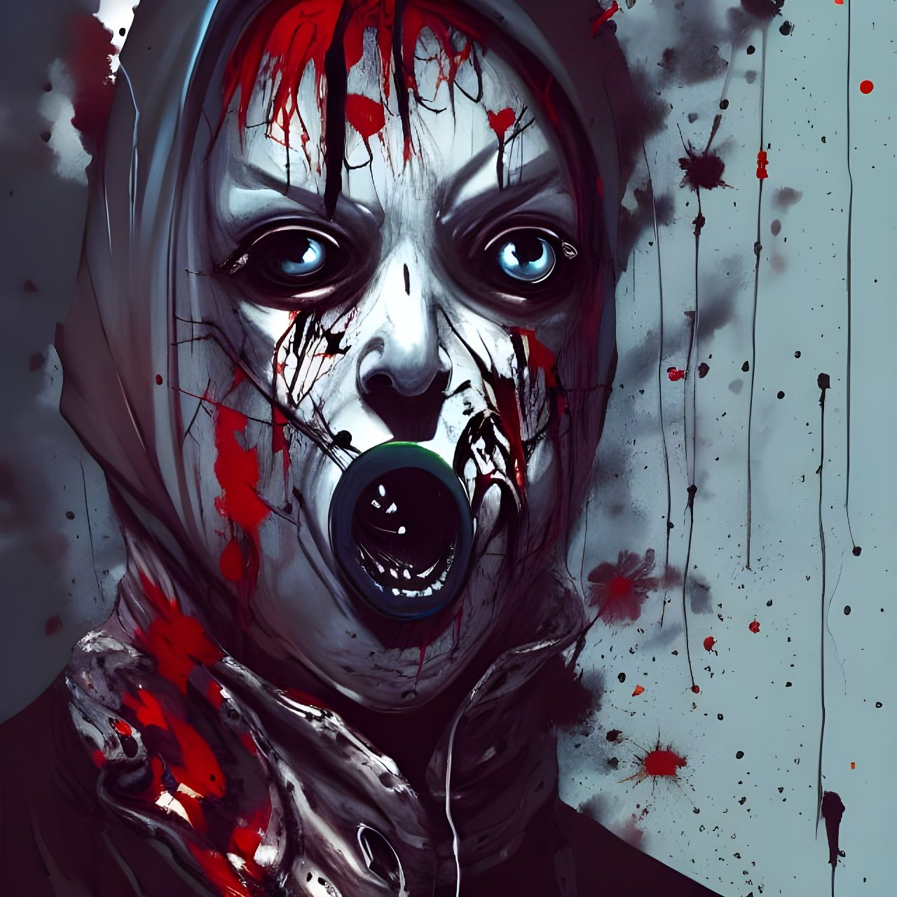 Terrifying Ghostface in Speedpaint Horror Style