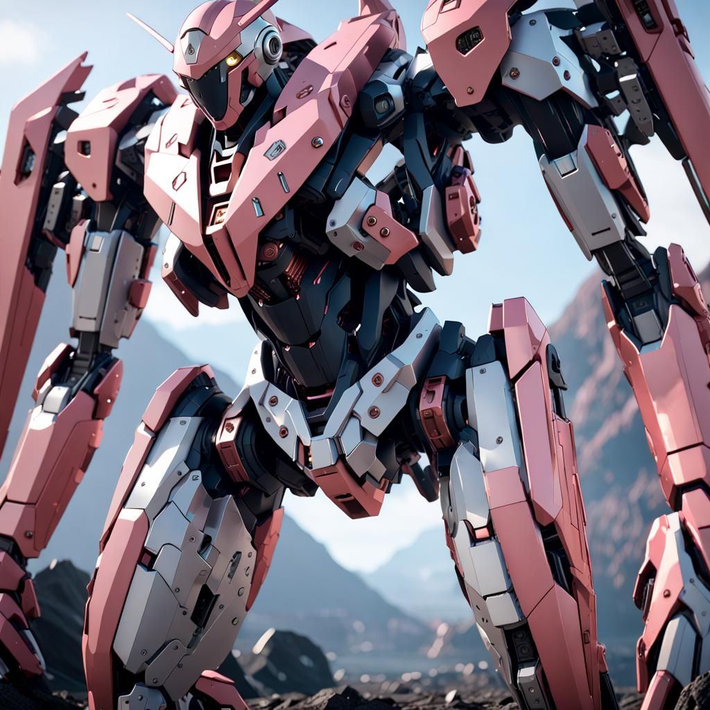 Zero Two and Hiro in Futuristic Sci-Fi Scene