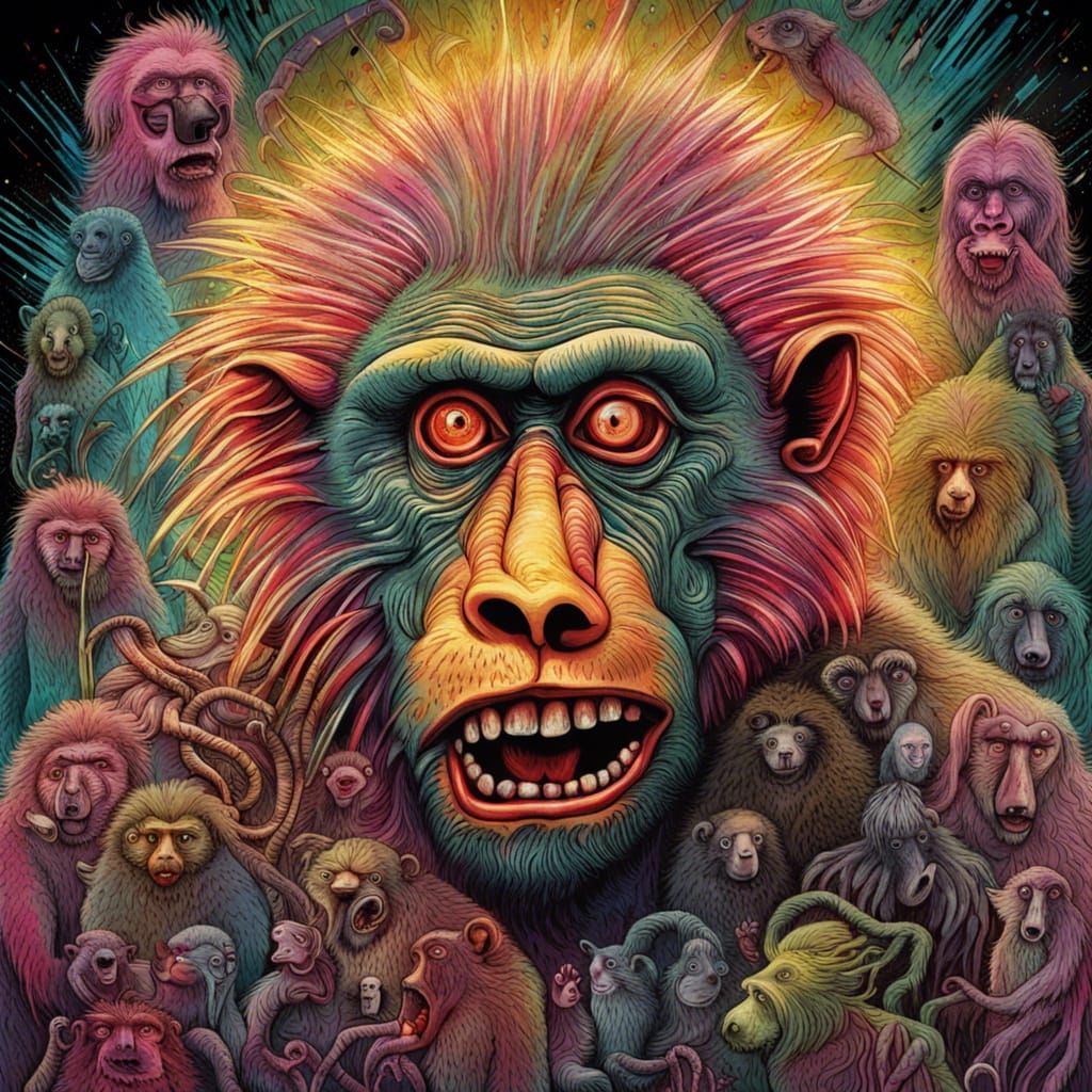 Psychedelic Mutant Hybrid: Bizarre Horror Artwork