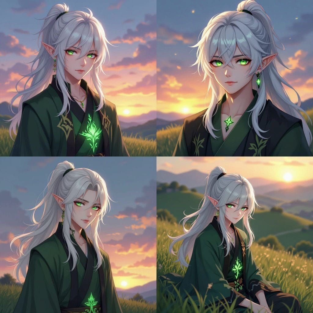 Anime Character Design: Androgynous Man with Platinum Hair