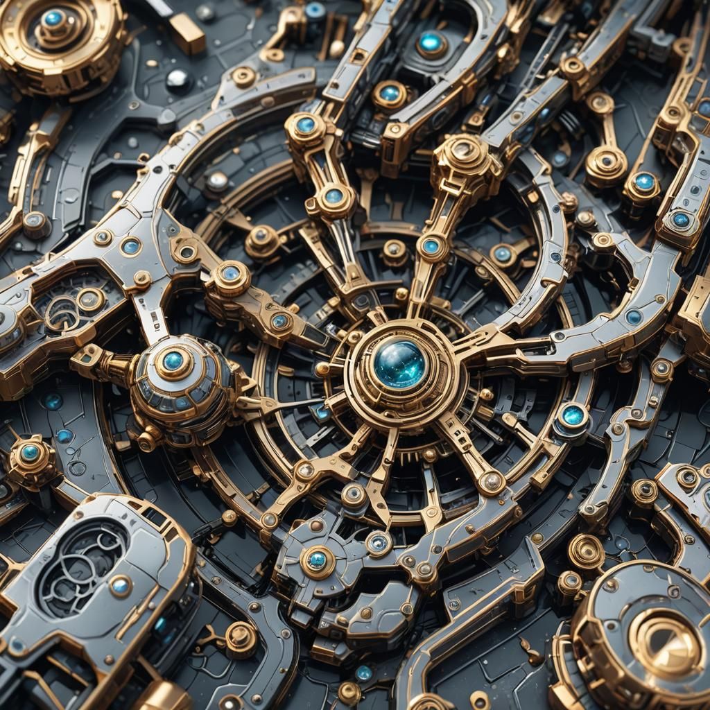 Detailed Sci-Fi Cosmos with Crystal Elements