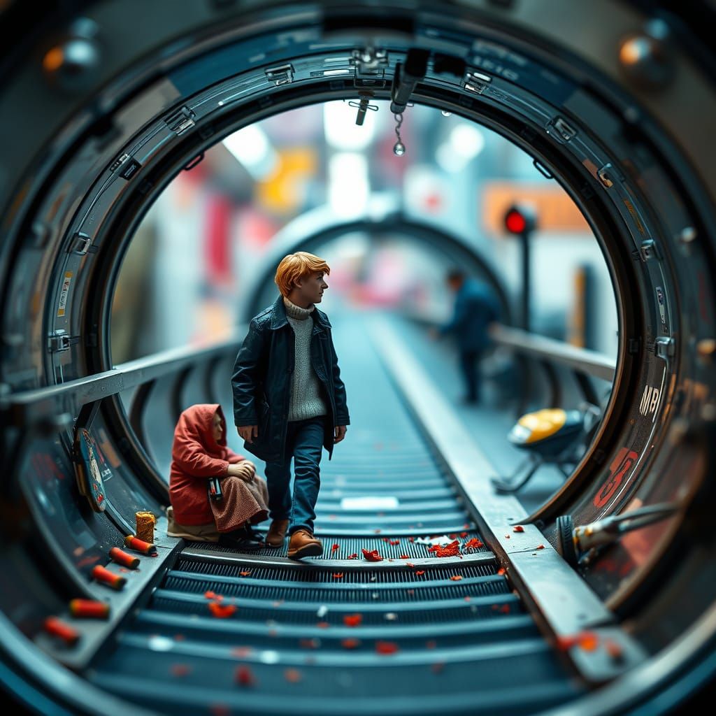 Detailed Circular Conveyor Belt in Hyperrealistic Style