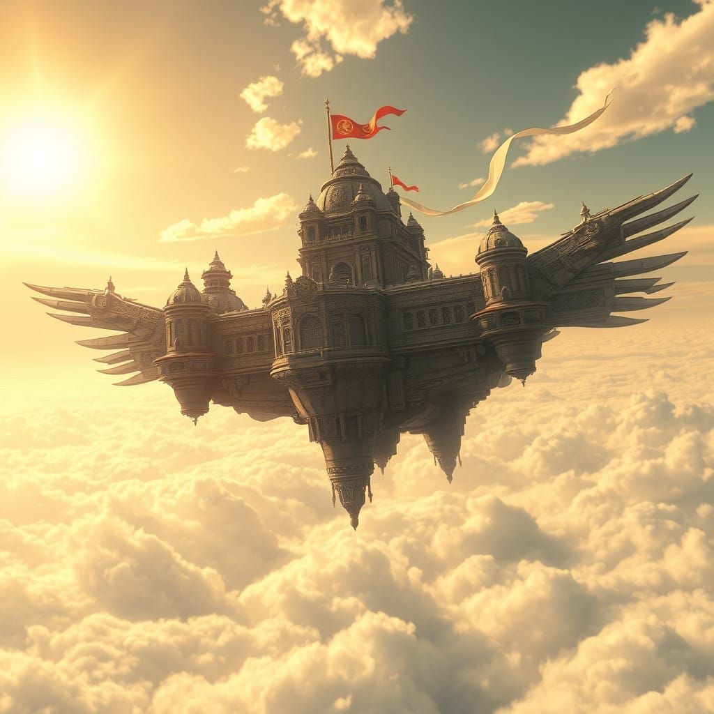Ancient Flying Fortress in Heavenly Glory