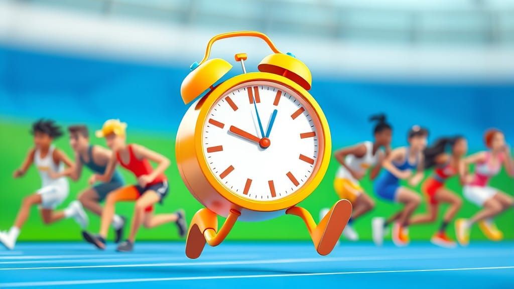 Vibrant Clock in a Futuristic Sprint