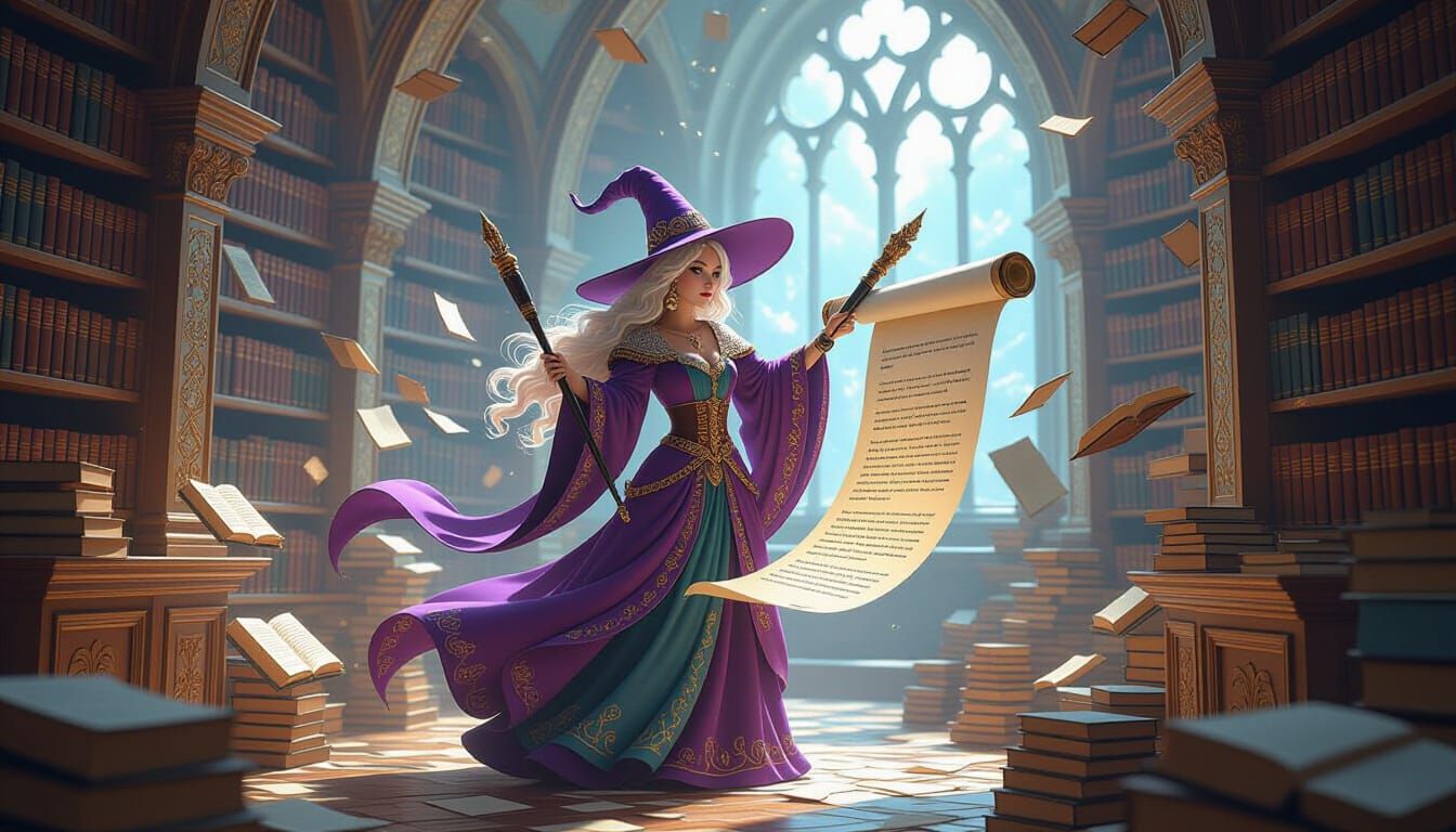 Sorceress Writes Reality with Giant Fountain Pen in Surreal ...