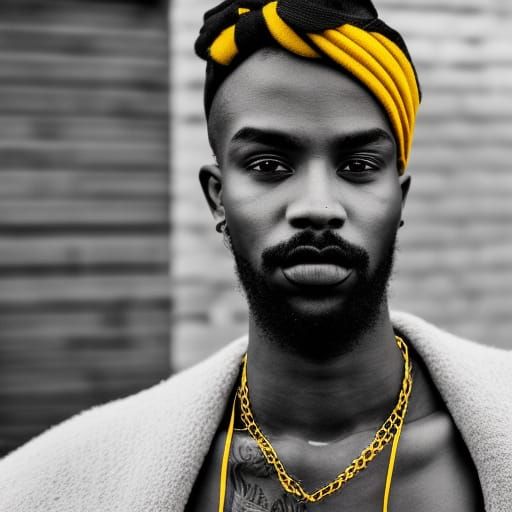 Portrait of a Young Man with Tear Tattoo